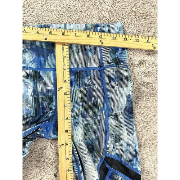 Lululemon On Pace Crop "21" Sun Dazed Multi Blue Mesh Inserts Side Pockets Sz 2 - Picture 8 of 16